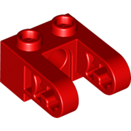 Lego kostka (kostička) 1x2 s dírami (s otvory), červená (6162326)